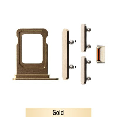 Single SIM Card Tray and Side Button for iPhone 14 Pro / 14 Pro Max-Gold Single SIM Card Tray and Side Button for iPhone 14 Pro / 14 Pro Max-Gold